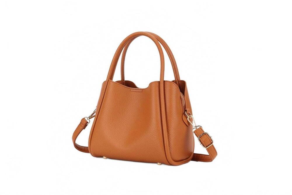 NEW MIMI WHOLESALE women's clara compartment satchel crossbody bag in camel